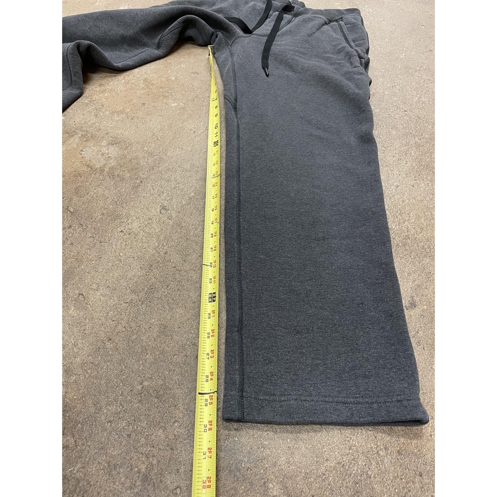Lululemon Sweatpants Mens Medium Charcoal Gray Fleece Lined Drawstring Open Hem - Picture 16 of 16